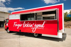 Side view of the KFC chicken truck