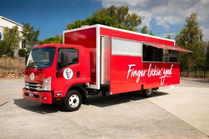 Side view of the KFC chicken truck