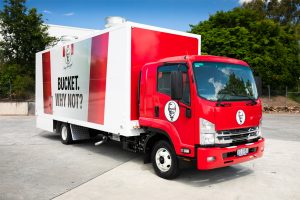 KFC chicken truck side view