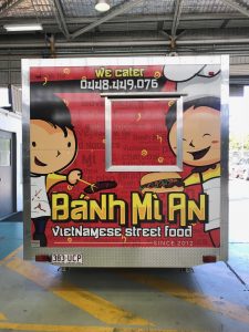 Rear view of the Ban Mi An food truck.