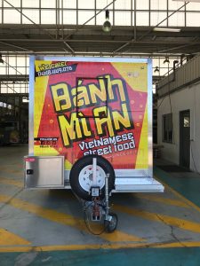 Side view of the Ban Mi An food truck.