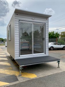 Front view of the Portable Room Solutions trailer.