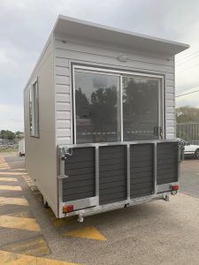 Front view of the Portable Room Solutions trailer.
