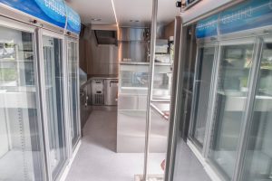 Inside view of the Tassal Salmon food truck kitchen.
