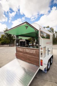 Rear view of the Two Afloat food van.