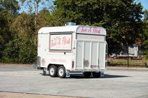 Side view of the Two Afloat food van.