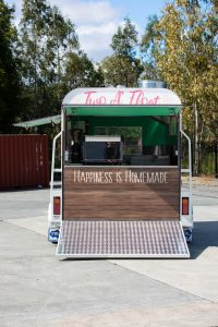 Rear view of the Two Afloat food van.