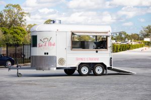 Side view of the Two Afloat food van.