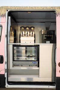 Side view of Genevieve’s Sweet Sugar Shack ice cream van.