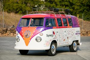 Side view of Synergy’s Kombi coffee van.