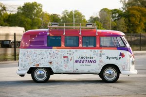 Side view of Synergy’s Kombi coffee van.