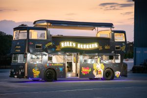 Side view of the Bills Burgers Bus.