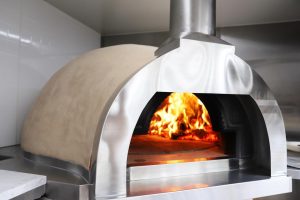 Inside view of the QLD Pizza Bros food truck kitchen.