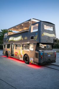 Side view of the Bills Burgers Bus.