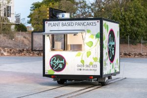 Rear view of the Radical Eats food trailer.