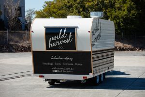 Rear view of the Wild Harvest food van.