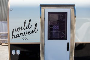 Rear view of the Wild Harvest food van.