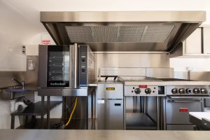 Inside view of the Wild Harvest food van kitchen.