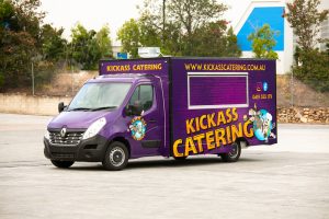 Side view of the Kickass Catering truck.