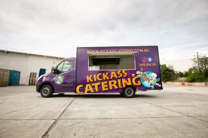 Side view of the Kickass Catering truck.