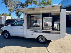 Side view of the Pie Guru smoko van.