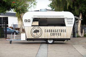 Side view of the Cabbage Tree Coffee van.