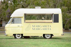 Side view of the Margarita Margarita mobile bar van.
